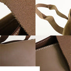 Hermes Valparaiso MM Etoupe Silver Toile Chevron Leather Handbag — view 7
