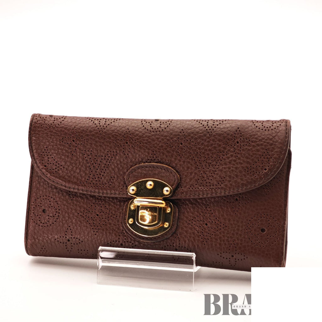 Louis Vuitton Portefeuille Amelia Folding Wallet Trifold Brown