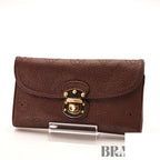 Louis Vuitton Portefeuille Amelia Folding Wallet Trifold Brown