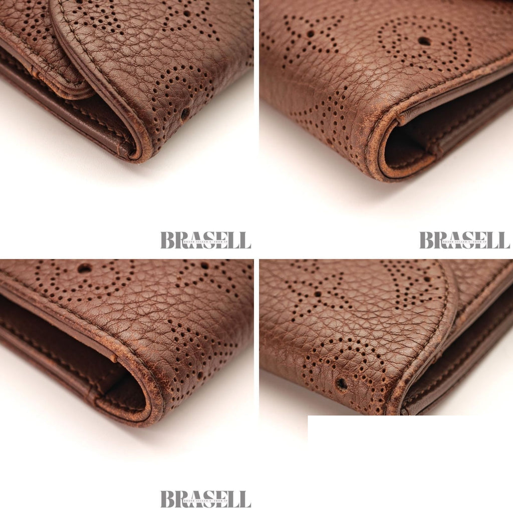 Louis Vuitton Portefeuille Amelia Folding Wallet Trifold Brown