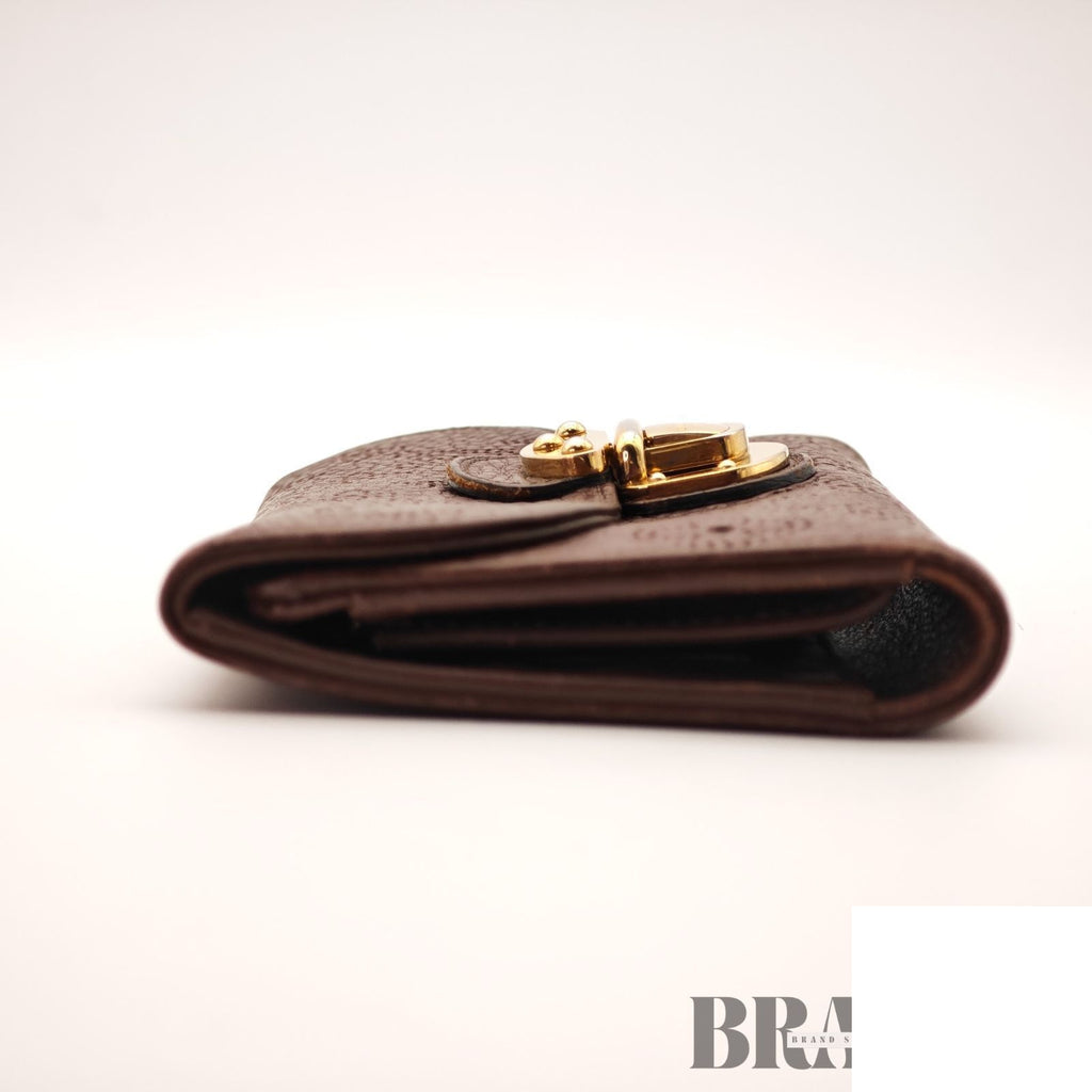 Louis Vuitton Portefeuille Amelia Folding Wallet Trifold Brown — view 8