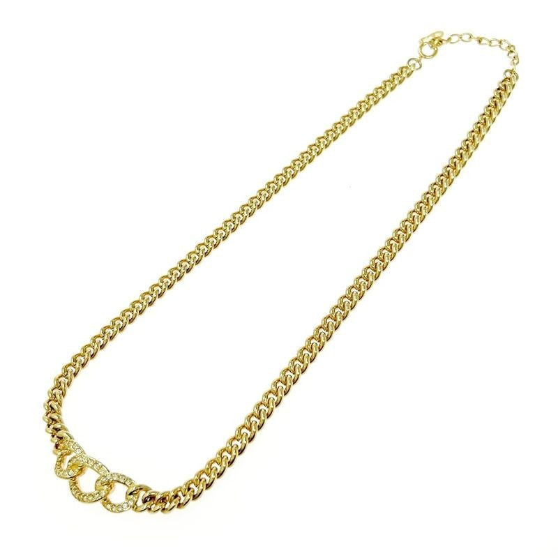 Christian Dior GP Rhinestone Necklace Gold
