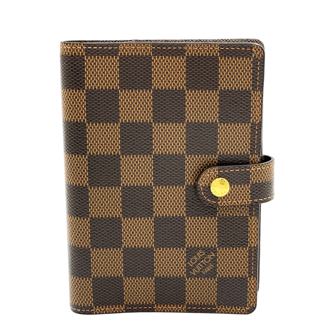 Louis Vuitton Agenda PM Damier Initials Brown Notebook Cover Gold