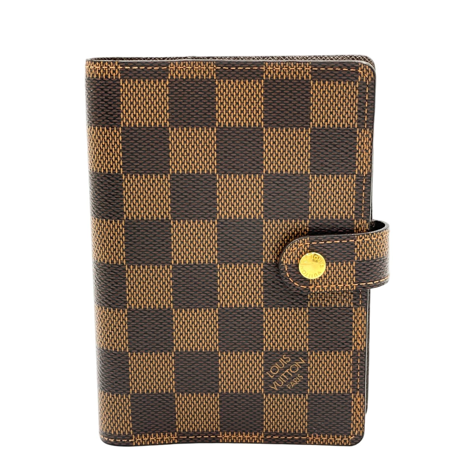 Louis Vuitton Agenda PM Damier Initials Brown Notebook Cover Gold