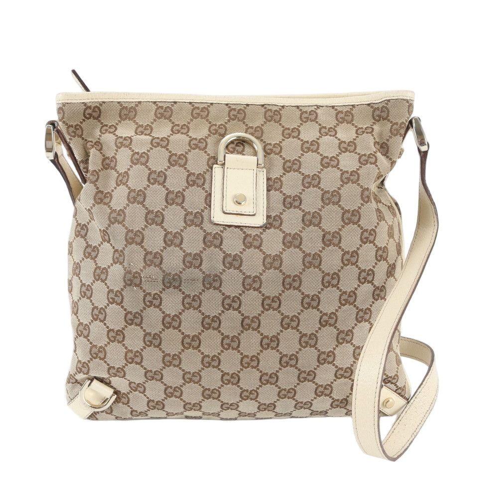 Gucci GG Canvas Abbey Leather Shoulder Bag Crossbody Hand Tote