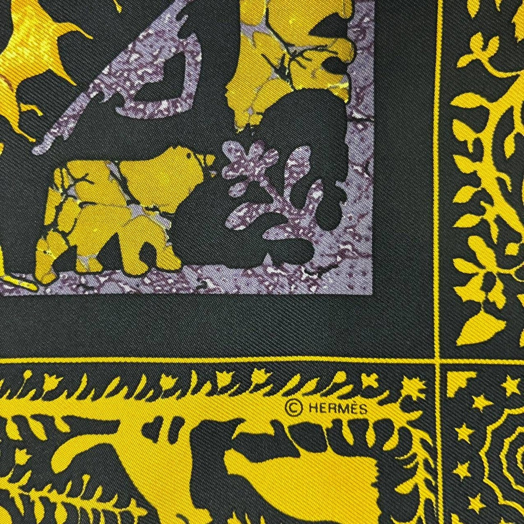 Hermes Scarf Early America Vintage Silk Black — view 6