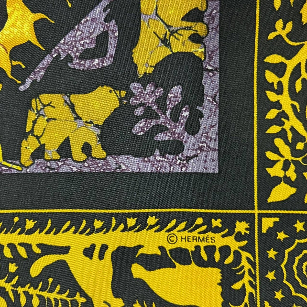 Hermes Scarf Early America Vintage Silk Black — view 6