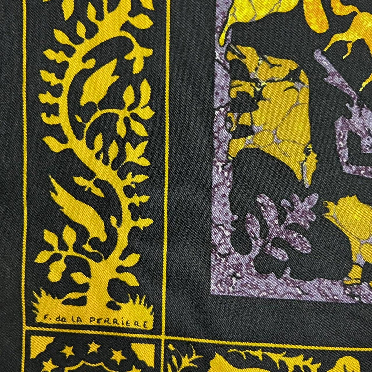 Hermes Scarf Early America Vintage Silk Black — view 7