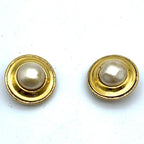 Chanel Earrings Faux Pearl Vintage Gold — view 2