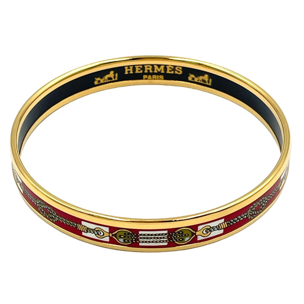 Hermes Enamel Gold Multicolor Bracelet Bangle