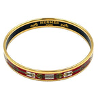Hermes Enamel Gold Multicolor Bracelet Bangle