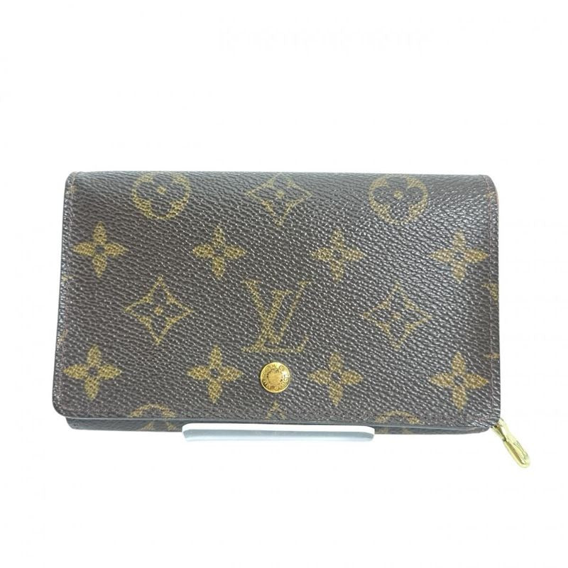 Louis Vuitton Monogram L-shaped Zipper Porte Monnaie Vie Tresor Fold