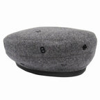Hermes Saint Honore Cashmere Beret Hat Cap Chaine D'ancre Logo Embroidery 58