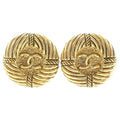 Chanel CC Logo Vintage Gold Plated Earrings