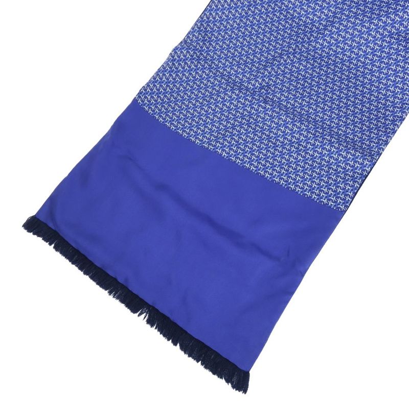 Hermes Scarf Silk Angora Blue Navy Apparel Shawl Fashionable Women — view 2