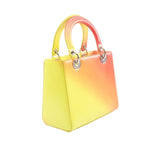 Dior Handbag Lady Yellow Orange Gradient Leather 2-Way Tote — view 2
