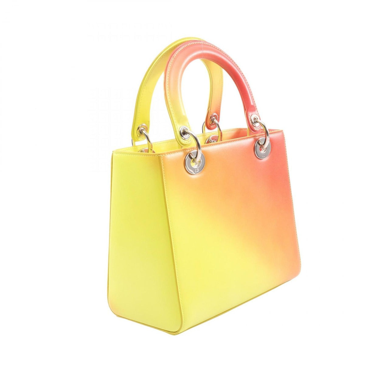 Dior Handbag Lady Yellow Orange Gradient Leather 2-Way Tote — view 2