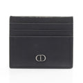 Dior Card Case CD Icon Holder Black Leather CD Lcon