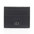 Dior Card Case CD Icon Holder Black Leather CD Lcon