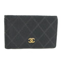 Chanel Coin Case Card Bicolor Satin Leather Black