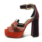 Hermes Sandals Size 35.5 Ankle Strap Shoes Velour Chunky — view 3