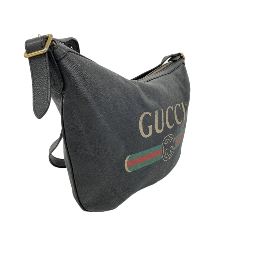 Gucci Shoulder Bag Leather Black Gold — view 2
