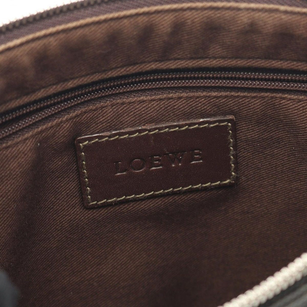 Loewe Shoulder Bag Anagram Dark Brown Canvas Leather — view 4