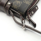 Loewe Shoulder Bag Anagram Dark Brown Canvas Leather — view 6