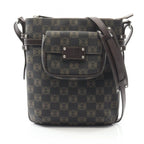Loewe Shoulder Bag Anagram Dark Brown Canvas Leather