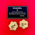 Chanel Vintage Coco Mark Motif Earrings Ear Cuff Accessory Small 95A