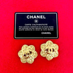 Chanel Vintage Coco Mark Motif Earrings Ear Cuff Accessory Small 95A