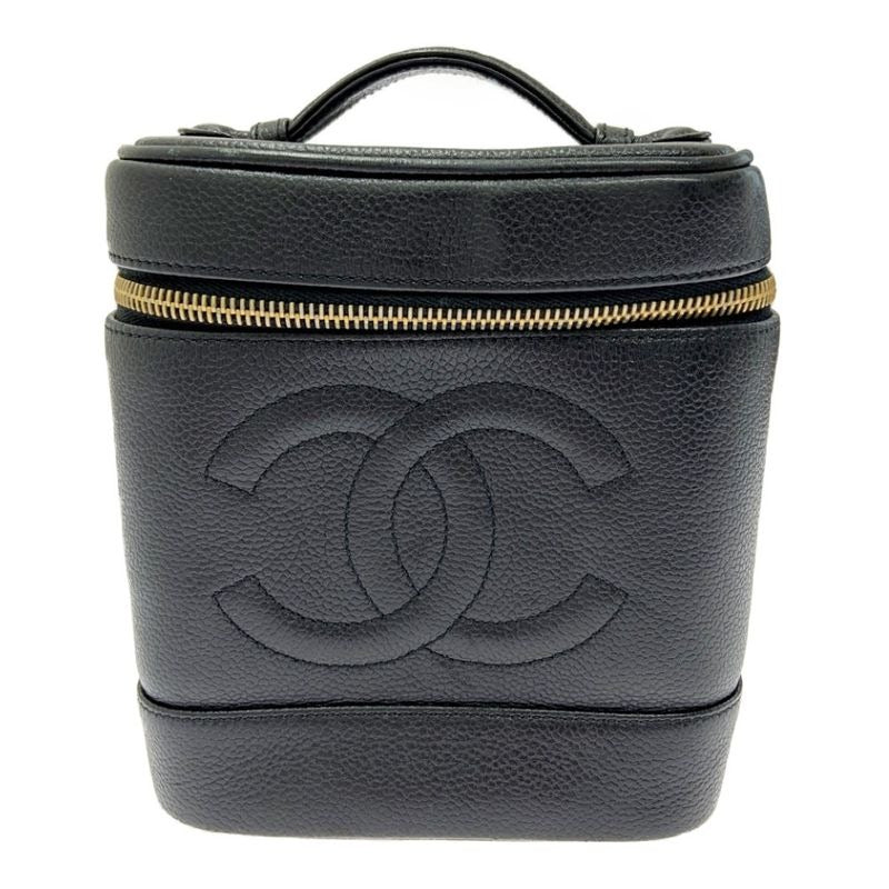 Chanel Caviar Leather Vanity Bag Black Handbag