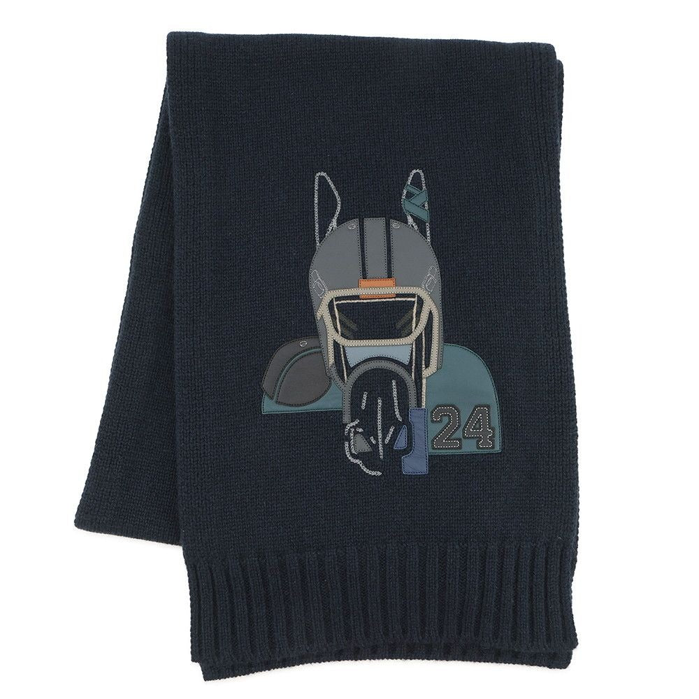 Hermes Scarf Quarter Bash Cashmere Silk Fall/winter Marine