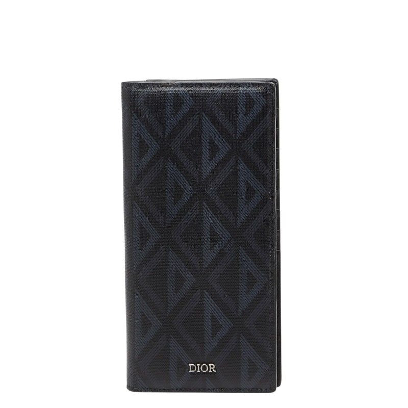 Dior CD Diamond Vertical Wallet Black Navy