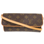 Louis Vuitton Pochette Twin PM Monogram Brown Shoulder Bag 0538