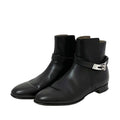 Hermes Short Boots Black Silver Hardware Kelly