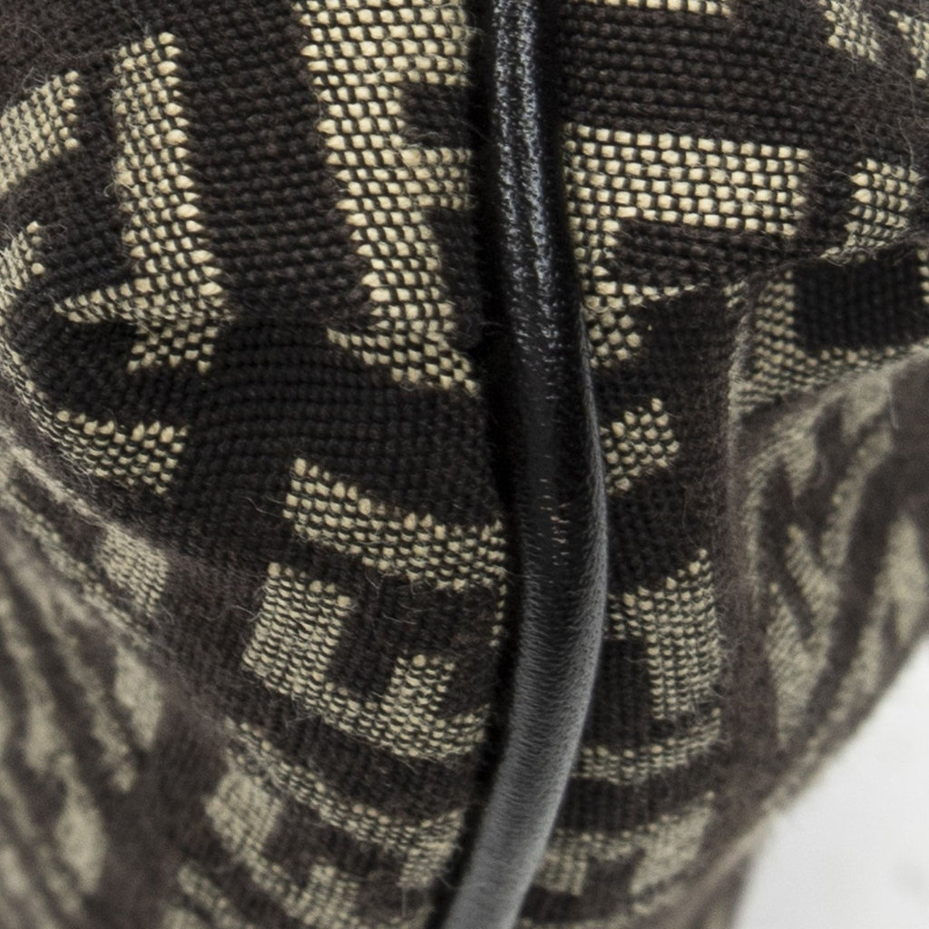 Fendi Small Flap Crossbody Brown Zucchino Canvas — view 7