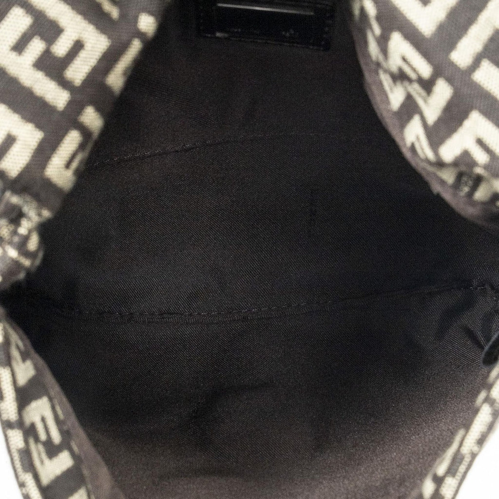 Fendi Small Flap Crossbody Brown Zucchino Canvas — view 9
