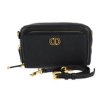 Christian Dior Caro Double Pouch Shoulder Bag S7431 Ubae Calfskin Black