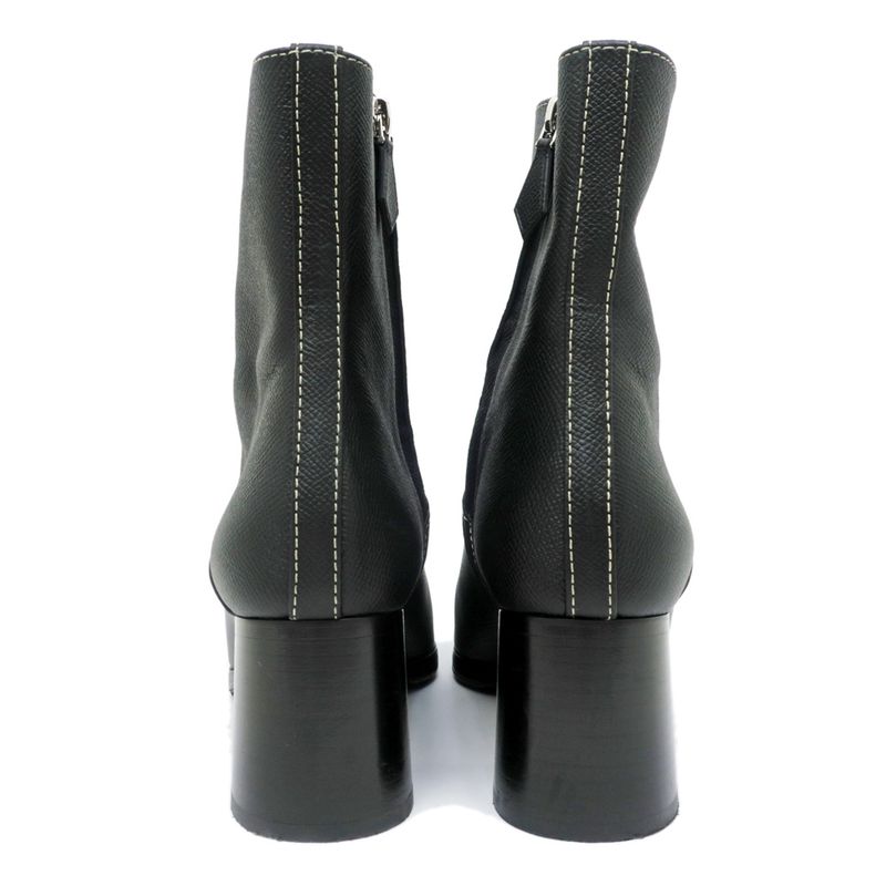 Hermes Flats 60 Black 38 Short Boots Leather Shoes Apparel — view 6