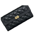Chanel Bifold Wallet Boy Lambskin CC Logo Black Quilted