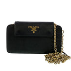 Prada Chain Wallet Leather Black