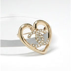 Chanel Brooch Corsage Gold Heart Coco Mark Rhinestone — view 2