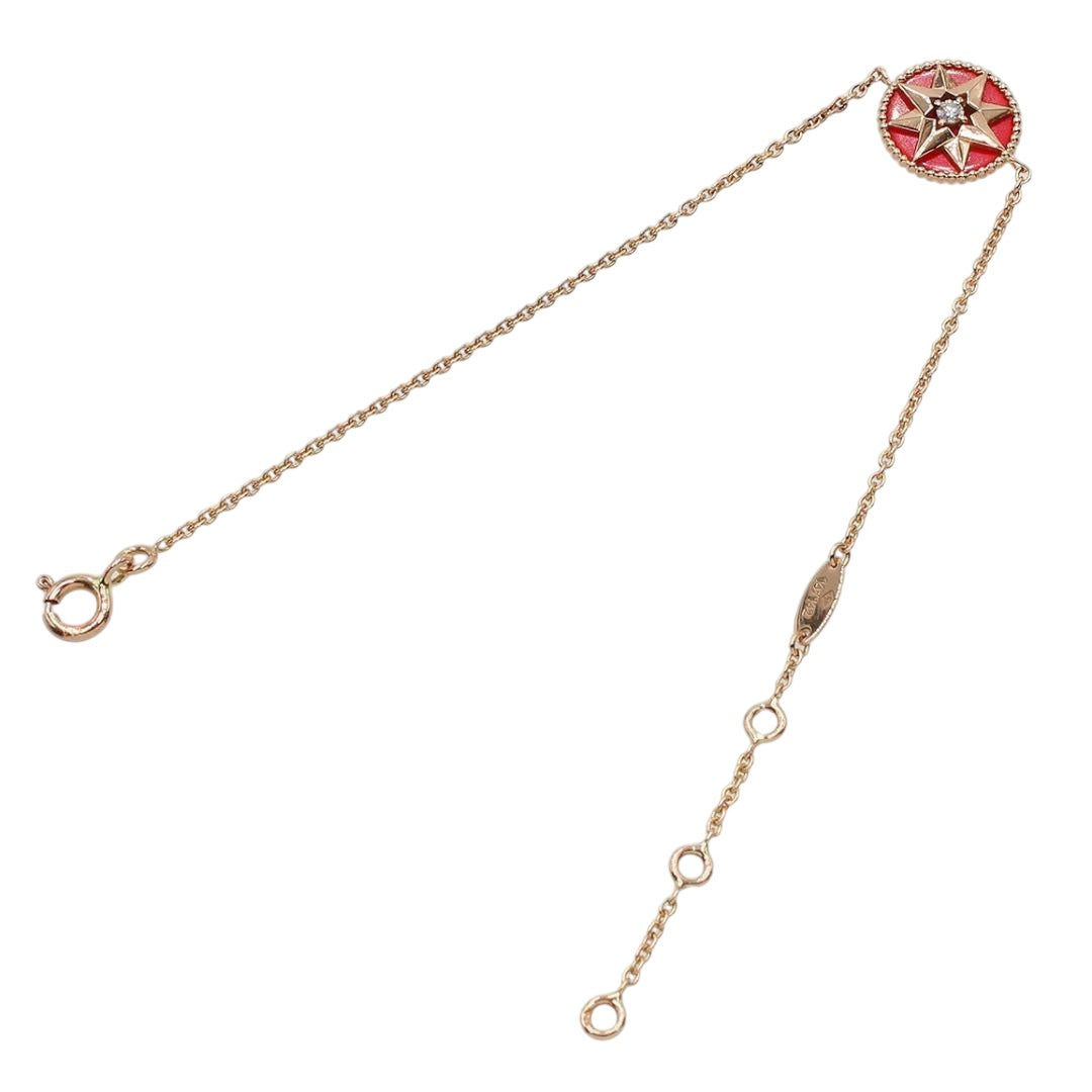 Christian Dior 18K Pink Goldx Diamond Rose Devant Bracelet