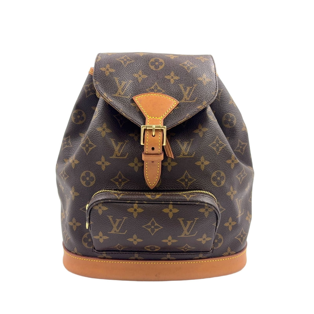 Louis Vuitton Montsouris Monogram Leather Brown Light Backpack Gold