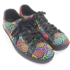Gucci Leather GG Logo Star Allover Pattern Low Cut Sneakers Black — view 3