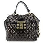 Chanel Handbag Enamel Black Gold Hardware 12 th 2-Way