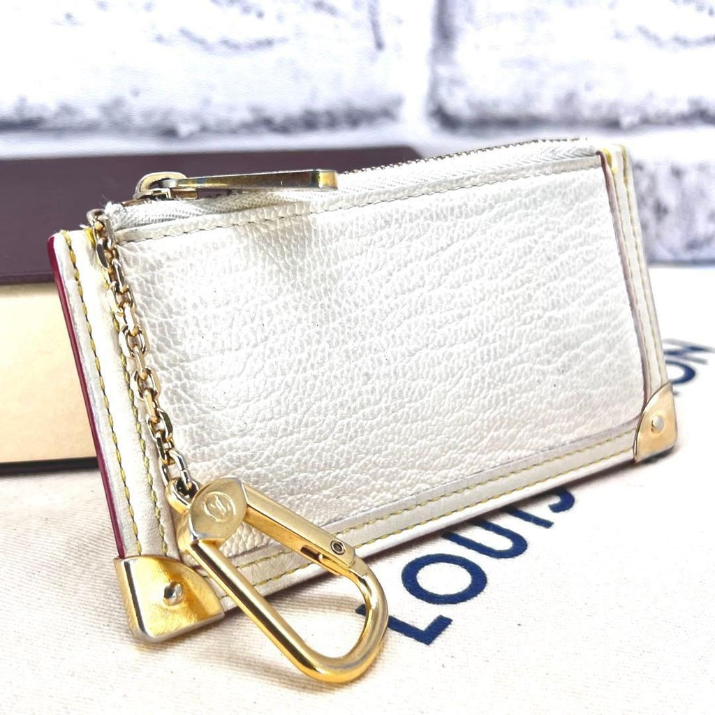 Louis Vuitton Suhali Pochette Cles Coin Case Blanc