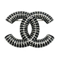 Chanel Coco Mark Rhinestone Brooch D21 K Black Resin