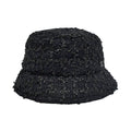 Chanel Bucket Hat M Tweed CC Logo Black